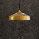 Vintage French Gold Granite Glass Ceiling Pendant (c. 1940)