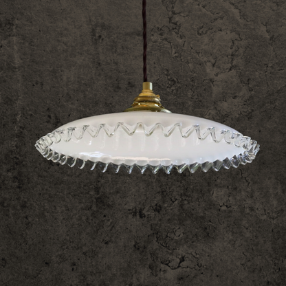 Vintage French Glass Ceiling Pendant (c. 1940)