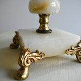 Vintage Onyx & Brass Table Lamp