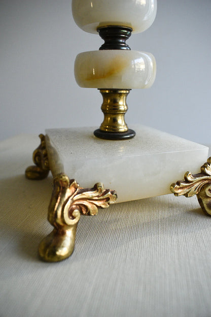 Vintage Onyx & Brass Table Lamp