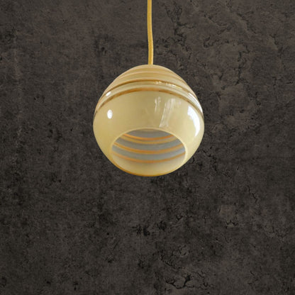 Vintage French Gold Yellow Glass Ceiling Pendant (c. 1950)