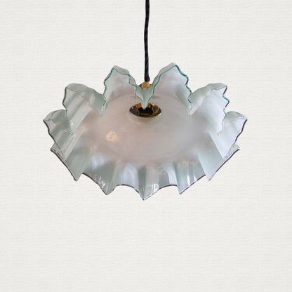 Vintage French Blue Glass Ceiling Pendant (c. 1930's)