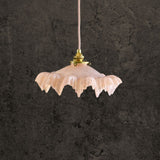 Vintage French Rose Glass Ceiling Pendant (c. 1930's)