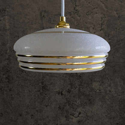 Vintage French Granite Glass Ceiling Pendant (c. 1940)