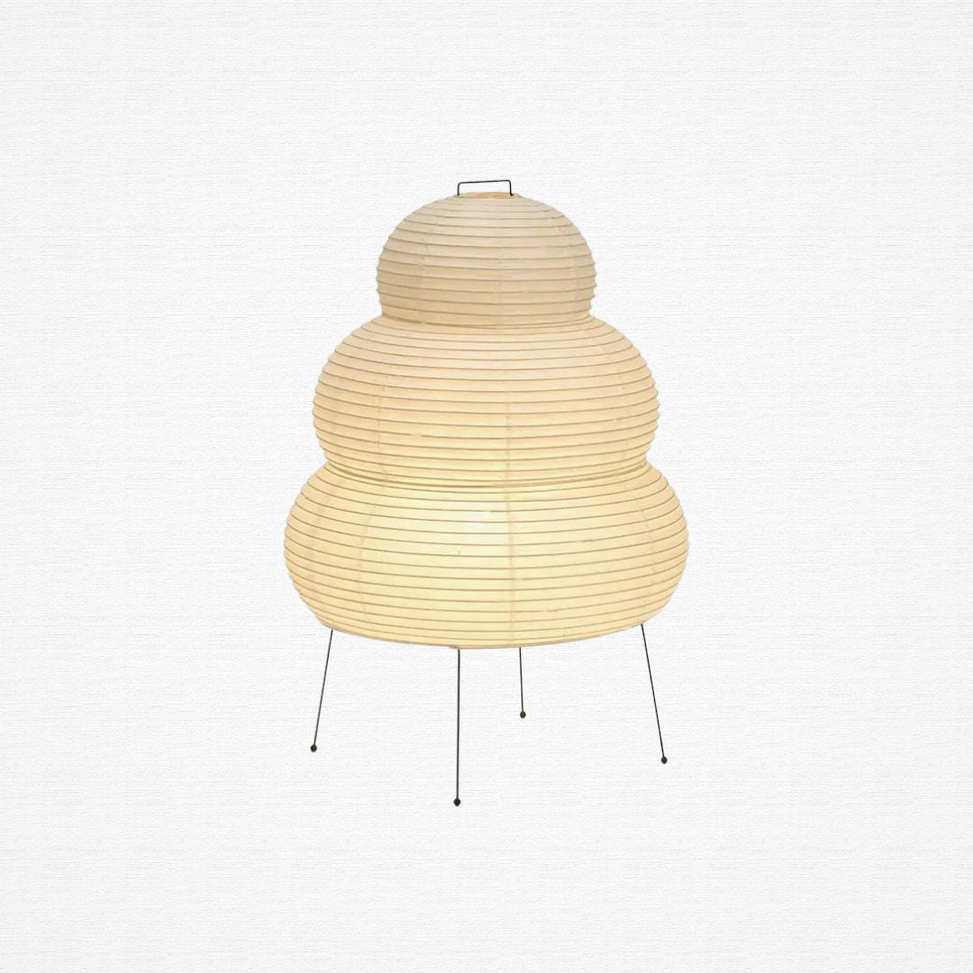 The Akari Enkei - Lucy’s Lamps is a minimalist paper lantern floor lamp with soft ambient glow. Ideal as a light therapy lamp, aesthetic lamp, or LED floor lamp. Perfect for bedroom floor lamp, tripod floor lamp, or modern floor lamps for living room and modern lamp for bedroom use.