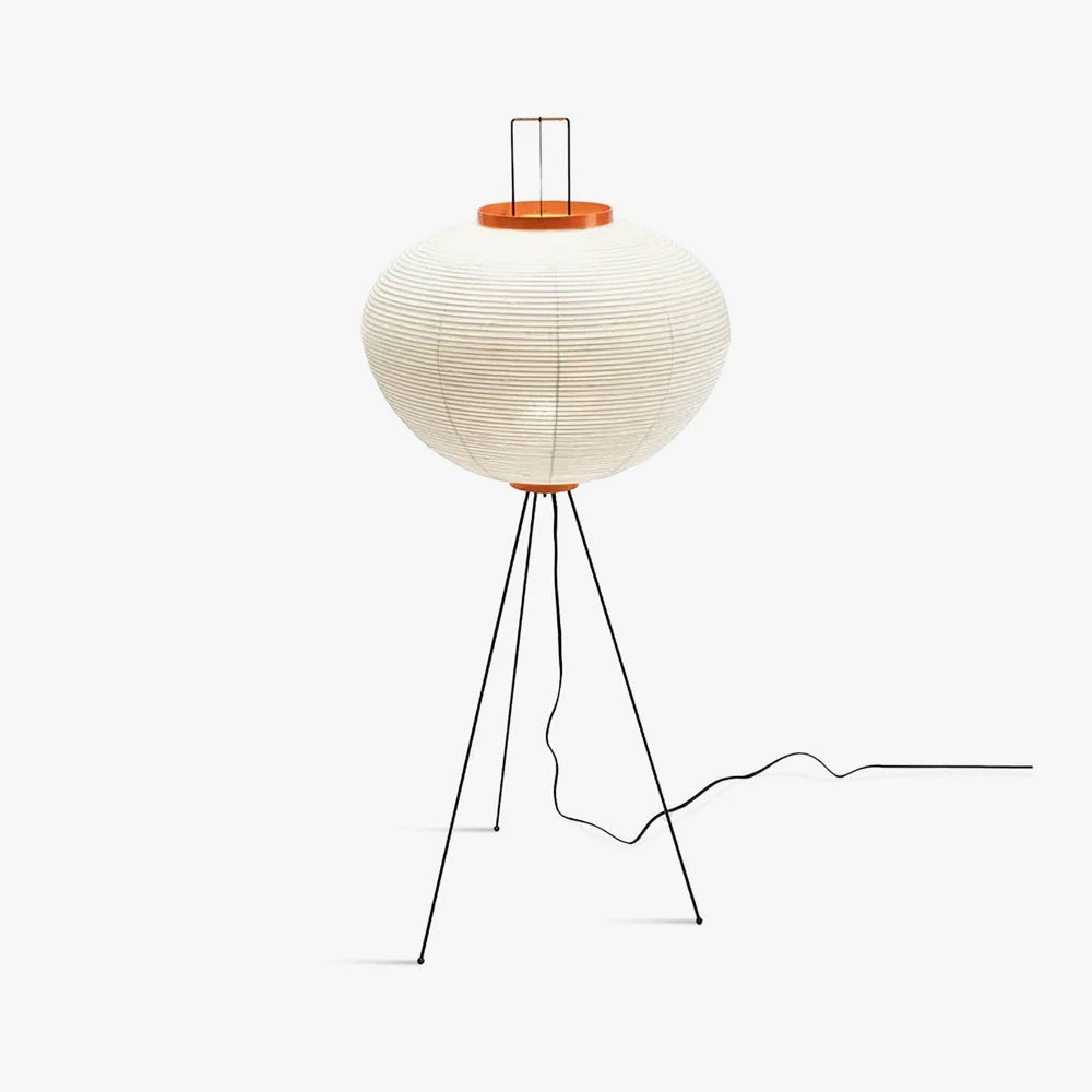The Akari Moon Jar - Lucy’s Lamps is a modern paper lantern floor lamp with a soft glow, perfect as a minimalist lamp or aesthetic lamp. Functions as a light therapy lamp, LED floor lamp, tripod floor lamp, or bedside lamp for modern lamp for bedroom or floor lamps for living room.