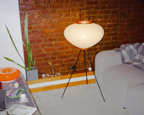 The Akari Moon Jar - Lucy’s Lamps is a modern paper lantern floor lamp with a soft glow, perfect as a minimalist lamp or aesthetic lamp. Functions as a light therapy lamp, LED floor lamp, tripod floor lamp, or bedside lamp for modern lamp for bedroom or floor lamps for living room.