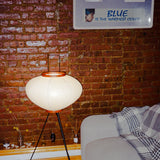 The Akari Moon Jar - Lucy’s Lamps is a modern paper lantern floor lamp with a soft glow, perfect as a minimalist lamp or aesthetic lamp. Functions as a light therapy lamp, LED floor lamp, tripod floor lamp, or bedside lamp for modern lamp for bedroom or floor lamps for living room.