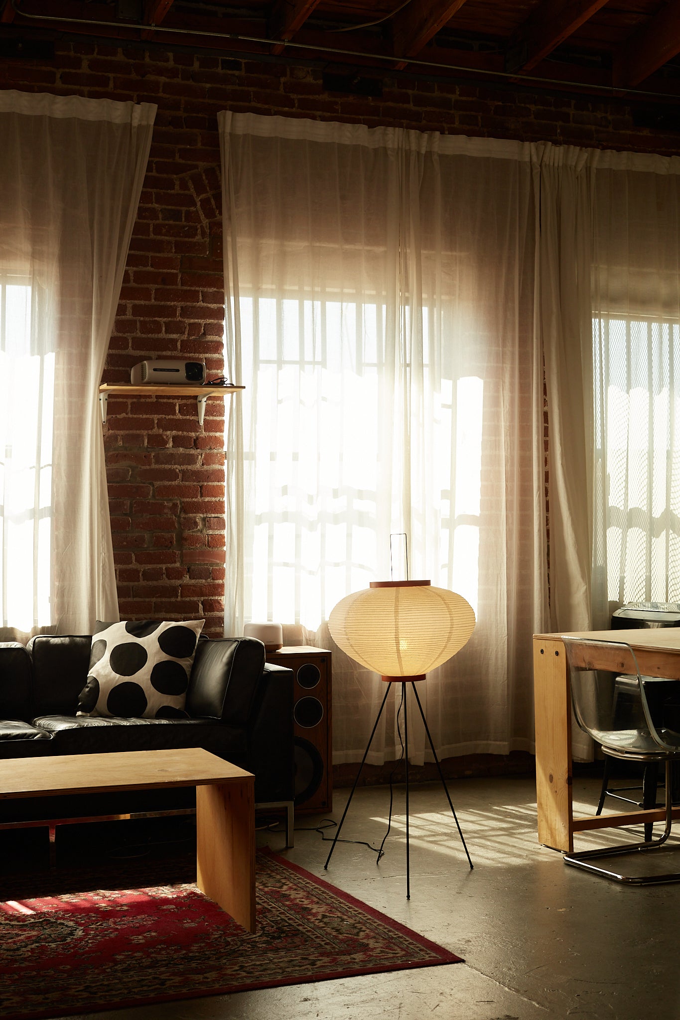 The Akari Moon Jar - Lucy’s Lamps is a modern paper lantern floor lamp with a soft glow, perfect as a minimalist lamp or aesthetic lamp. Functions as a light therapy lamp, LED floor lamp, tripod floor lamp, or bedside lamp for modern lamp for bedroom or floor lamps for living room.