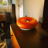 The Bergamot - Lucy’s Lamps is a retro stained glass orange lamp that functions as a modern table lamp or wall lamp. Ideal as a side table lamp, aesthetic desk lamp, or bedside table lamp. A perfect fit for bedroom table lamps, living room table lamps, or minimalist lamp table decor.