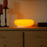 The Bergamot - Lucy’s Lamps is a retro stained glass orange lamp that functions as a modern table lamp or wall lamp. Ideal as a side table lamp, aesthetic desk lamp, or bedside table lamp. A perfect fit for bedroom table lamps, living room table lamps, or minimalist lamp table decor.