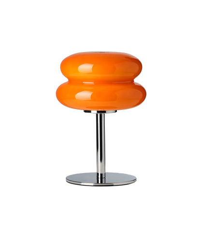 The Capella - Lucy’s Lamps retro stained glass orange table lamp serves as a modern table lamp for bedroom or living room. This small desk lamp is perfect as a bedside table lamp, side table lamp, light therapy lamp, and aesthetic lamp for minimalist spaces.
