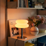 The Capella - Lucy’s Lamps retro stained glass lamp serves as a modern table lamp for bedroom or living room. This small desk lamp is perfect as a bedside table lamp, side table lamp, light therapy lamp, and aesthetic lamp for minimalist spaces. Explore Lucys Lamps for more home lighting ideas.