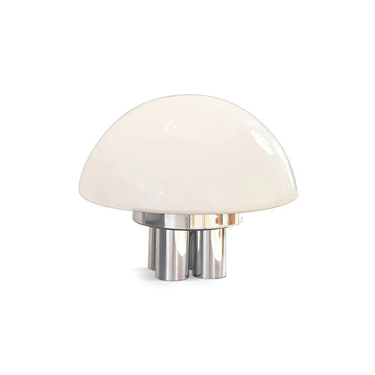 The Chroma - Lucy’s Lamps is a minimalist matte white table lamp with a modern mushroom silhouette. Perfect as a bedside lamp, side table lamp, or aesthetic desk lamp. This retro table lamp fits well in modern lamp for bedroom, small desk lamp setups, or living room table lamps.