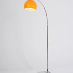The Cosimo - Lucy’s Lamps is a retro stained glass orange floor lamp designed as a modern arc floor lamp. This aesthetic lamp works as a minimalist arc lamp, LED floor lamp, tripod floor lamp, or corner floor lamp. Ideal for modern lamp for bedroom or floor lamps for living room setups.