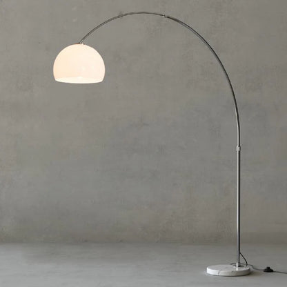 The Cosimo - Lucy’s Lamps is a retro stained glass orange floor lamp designed as a modern arc floor lamp. This aesthetic lamp works as a minimalist arc lamp, LED floor lamp, tripod floor lamp, or corner floor lamp. Ideal for modern lamp for bedroom or floor lamps for living room setups.
