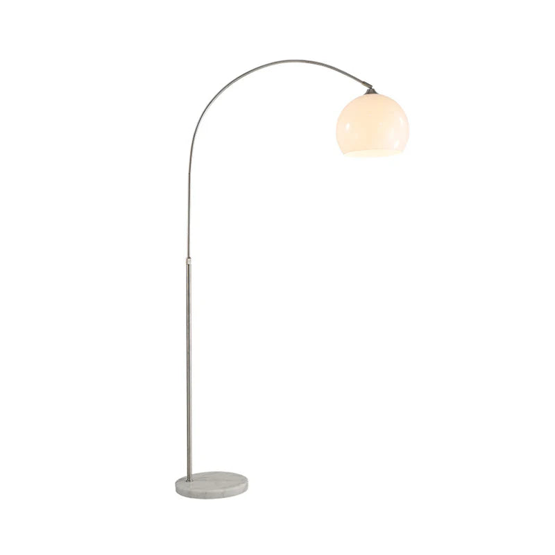 The Cosimo (Matte White) - Lucy’s Lamps is a minimalist arc floor lamp with retro charm. This modern LED floor lamp works as a light therapy lamp, aesthetic lamp, or bedside lamp. Perfect as a retro stained glass lamp or corner floor lamp for bedroom or floor lamps for living room spaces.