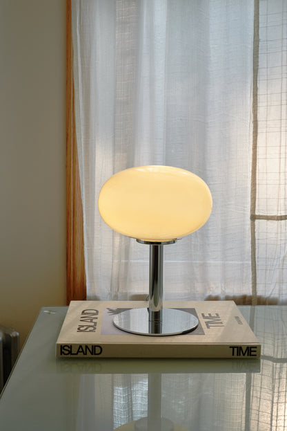 The Lira - Lucy’s Lamps is a modern table lamp with minimalist design and soft glow, perfect for living room table lamps or bedroom table lamps. Works as a side table lamp, bedside lamp, small desk lamp, or light therapy lamp with aesthetic retro lamp style and mid century appeal.