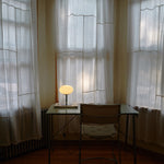 The Lira - Lucy’s Lamps is a modern table lamp with minimalist design and soft glow, perfect for living room table lamps or bedroom table lamps. Works as a side table lamp, bedside lamp, small desk lamp, or light therapy lamp with aesthetic retro lamp style and mid century appeal.