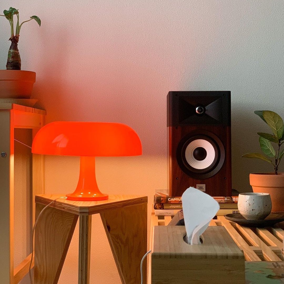 The Moretti - Lucy’s Lamps is a modern orange table lamp with retro charm, ideal for bedside table lamps or side table lamp setups. Use as a small desk lamp or light therapy lamp in modern lamp for bedroom or living room. Aesthetic lamp design fits mid century table lamp and minimalist spaces.