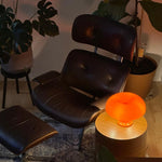 The Moretti - Lucy’s Lamps is a modern orange table lamp with retro charm, ideal for bedside table lamps or side table lamp setups. Use as a small desk lamp or light therapy lamp in modern lamp for bedroom or living room. Aesthetic lamp design fits mid century table lamp and minimalist spaces.