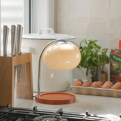 The Solange - Lucy’s Lamps is a modern table lamp with candle warmer lamp functionality. Aesthetic retro stained glass lamp ideal as a bedside table lamp, small desk lamp, or minimalist side table lamp. Perfect for bedroom table lamps or modern lamp for living room styling.